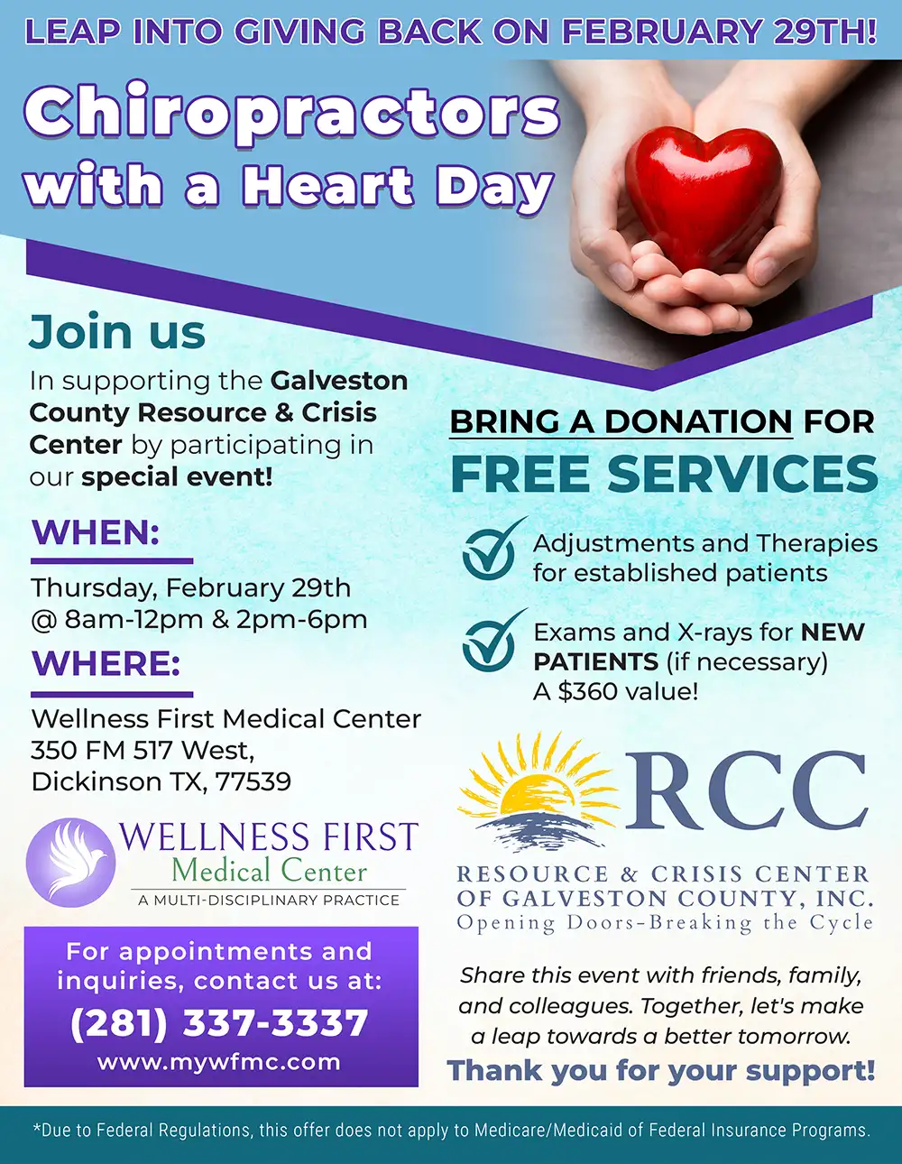 Wellness First Medical Center - Chiropractors with a Heart Day!