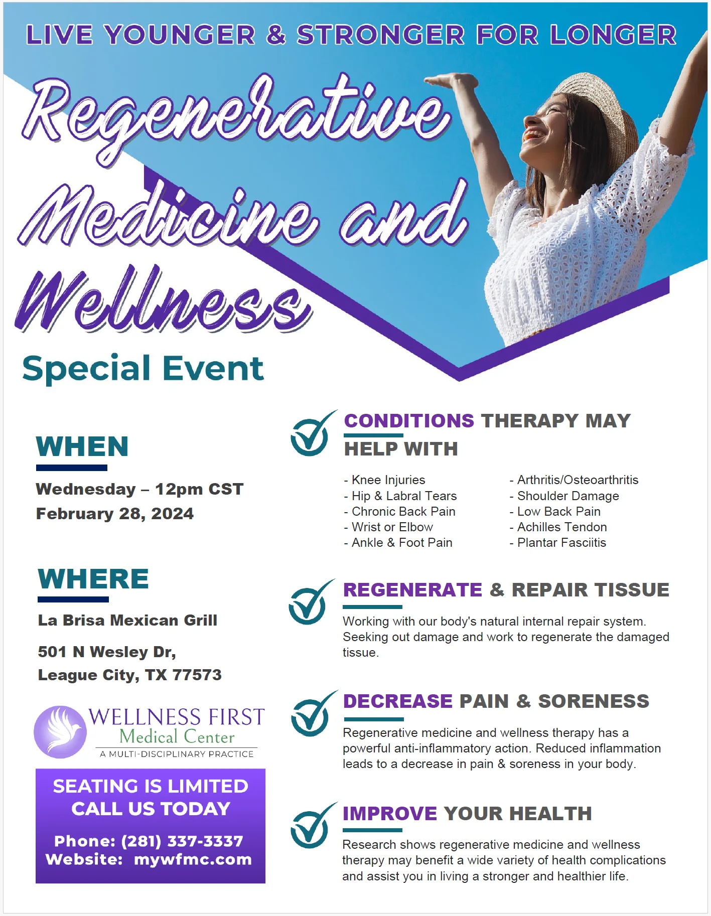 Regenerative Medicine and Wellness Special Event!
