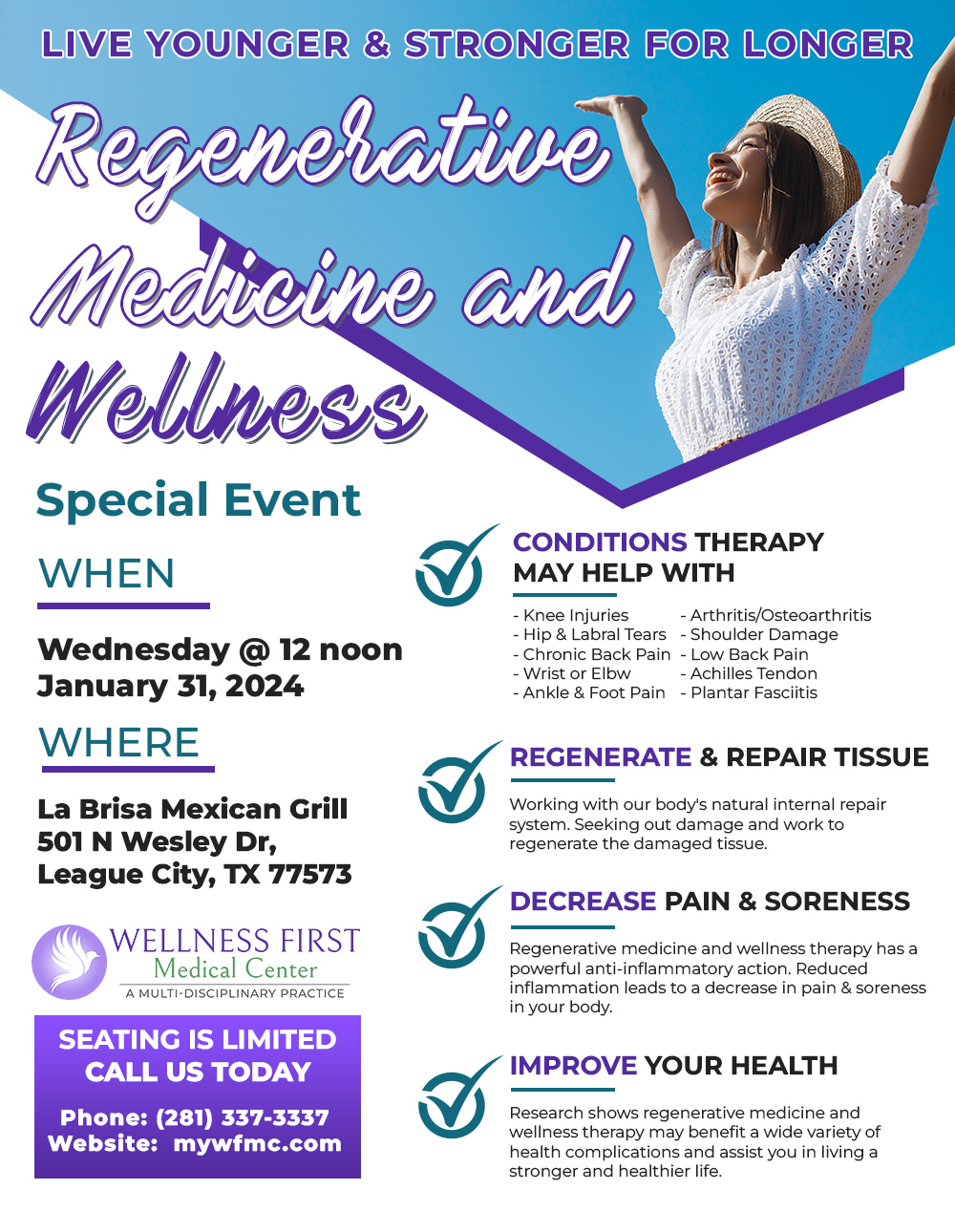 Wellness First Medical & Chiropractic Center - Regenerative Medicine and Wellness Special Event!